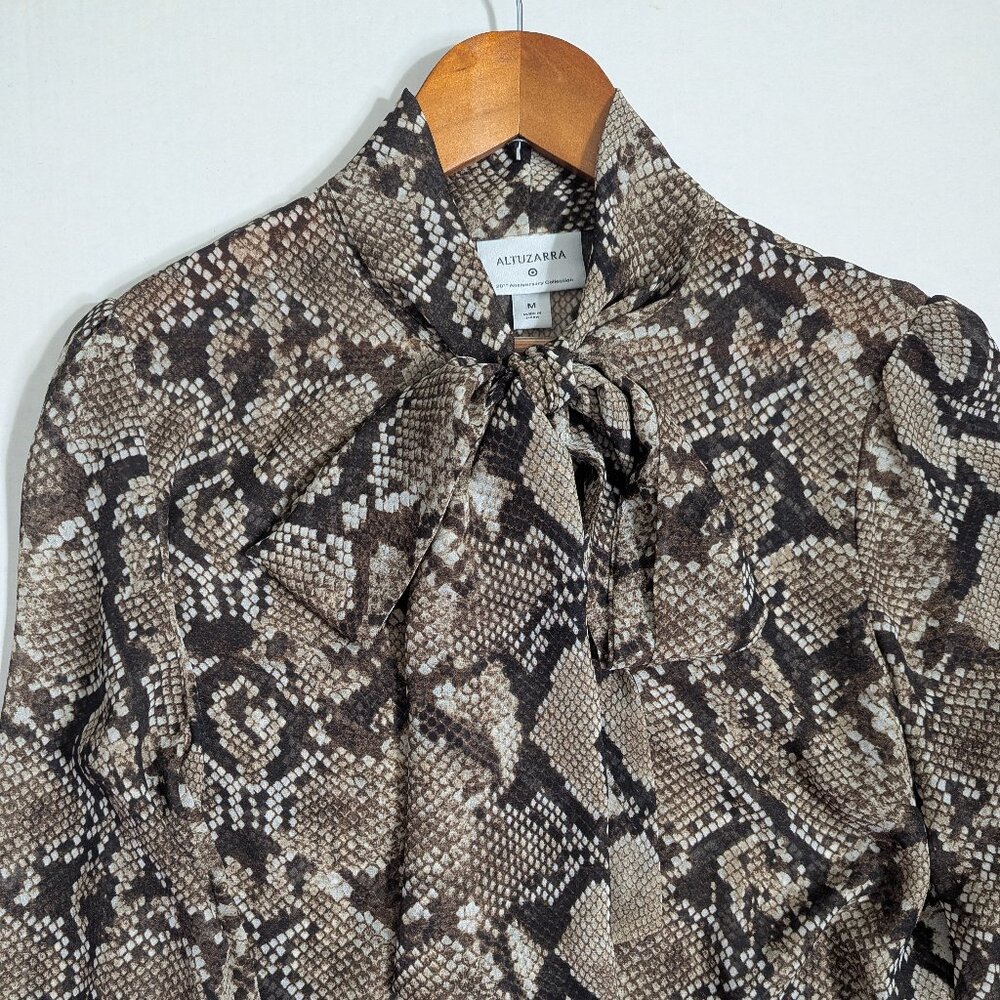 Altuzarra for Target Python Print Tie Neck.Blouse Size M - Picture 8 of 15